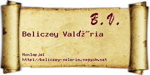 Beliczey Valéria névjegykártya